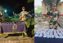 বিএসএফ বেশ কয়েকটি চোরাচালানের প্রচেষ্টা ব্যর্থ করে, ভারত-বাংলাদেশ সীমান্তে নিষিদ্ধ ফেনসিডিল এবং ক্লপ-জি ক্রিমের একটি বিশাল চালান আটক করেছে।